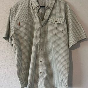 Howler Brothers Light Green Plaid Matagorda Short Sleeve